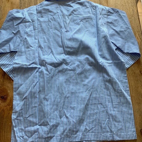 Men’s blue & white gingham button down pajama top - Picture 7 of 8